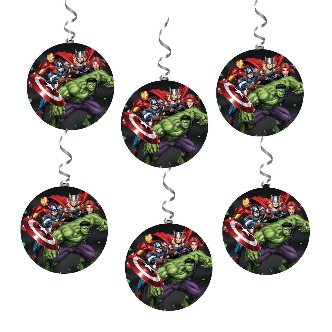 Avengers Dangler/Wall Hanging Birthday Decoration – (6 Pieces)