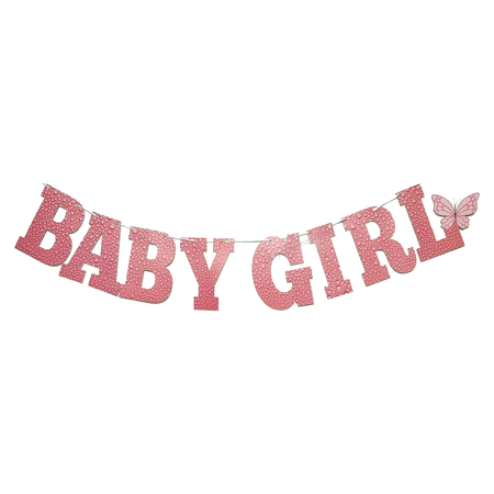 Pink Baby Girl Banner(Butterfly) / Welcome baby Theme