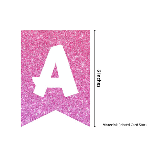 Load image into Gallery viewer, Barbie Doll Theme Birthday Banner - (6 inches/250 GSM Cardstock/Pink &amp; White/13Pcs)
