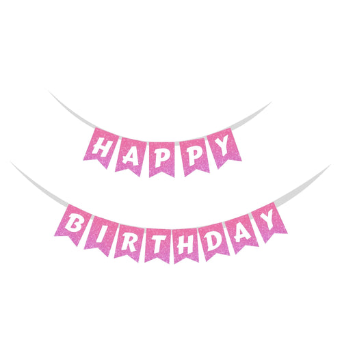 Load image into Gallery viewer, Barbie Doll Theme Birthday Banner - (6 inches/250 GSM Cardstock/Pink &amp; White/13Pcs)
