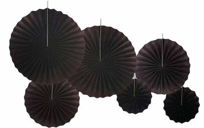 Black Paper Fan Decoration for Birthday Decoration, Birthday Party, Wall Decoration, Hanging Decoration