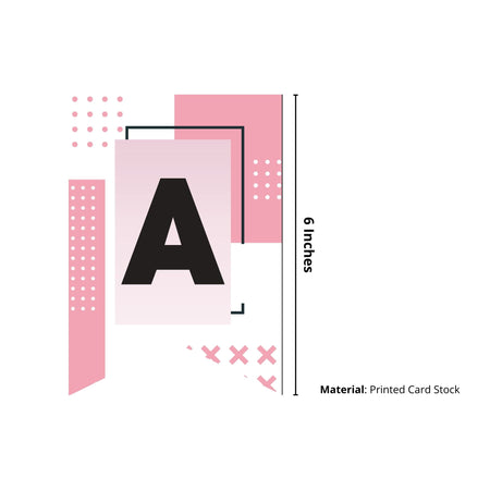 Black Pink Theme Happy Birthday Banner (6 inches/250 GSM Cardstock/Black , Pink , & White/13Pcs)