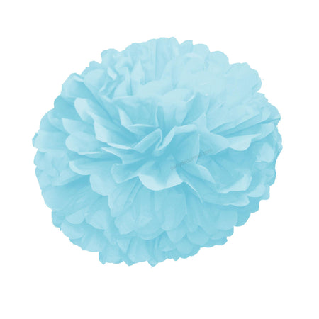 Paper Pom Pom for Decoration 10 Inches Set of 9 Pcs (Blue)