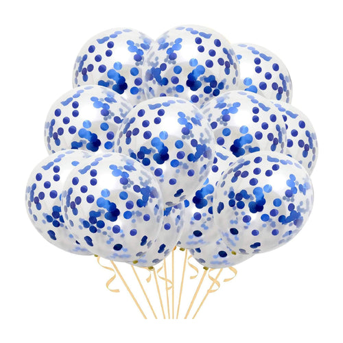 Blue Wrapping Paper with Birthday Confetti and Balloons - Viola Grace