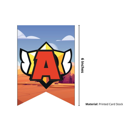 Brawl Stars Theme Happy Birthday Banner (6 Inches/250 GSM Cardstock/Mixcolour/13Pcs)