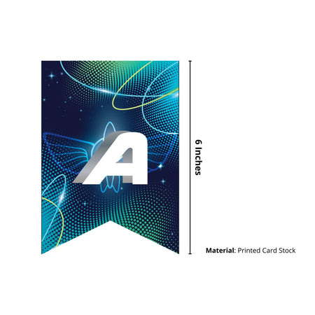 Buzz Lightyear Theme Happy Birthday Banner (6 Inches/250 GSM Cardstock/Blue & White/13Pcs)