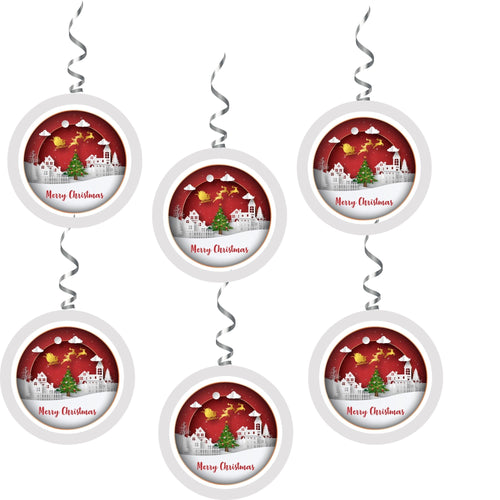 Load image into Gallery viewer, Merry Christmas Dangler/Bunting (6 Inches per card/250 GSM Cardstock/Multicolour/6)

