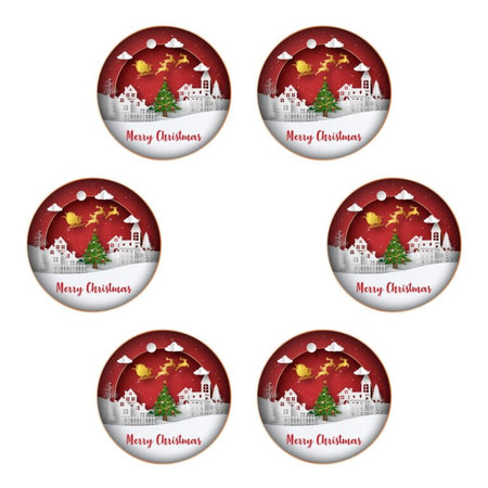 Merry Christmas Dangler/Bunting (6 Inches per card/250 GSM Cardstock/Multicolour/6)