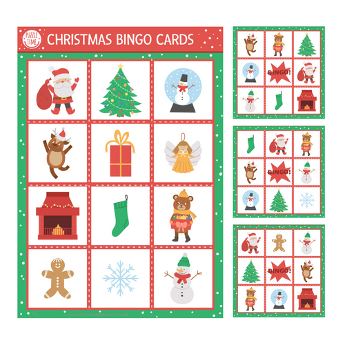 Load image into Gallery viewer, Christmas Bingo Game Card (5 Inche/250 GSM Cardstock/Multi Color/20 Cards)
