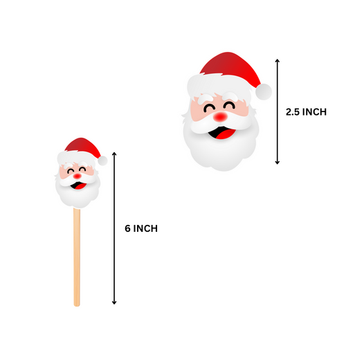 Load image into Gallery viewer, Christmas Santa CupCake Topper (2.5 Inches per card/250 GSM Cardstock/Red, White/10)

