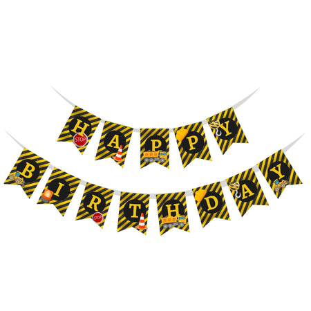 Construction Theme Birthday Party Decorations - Banner,& Cutout (6 Inches/250 GSM Cardstock/Mixcolour/25Pcs)
