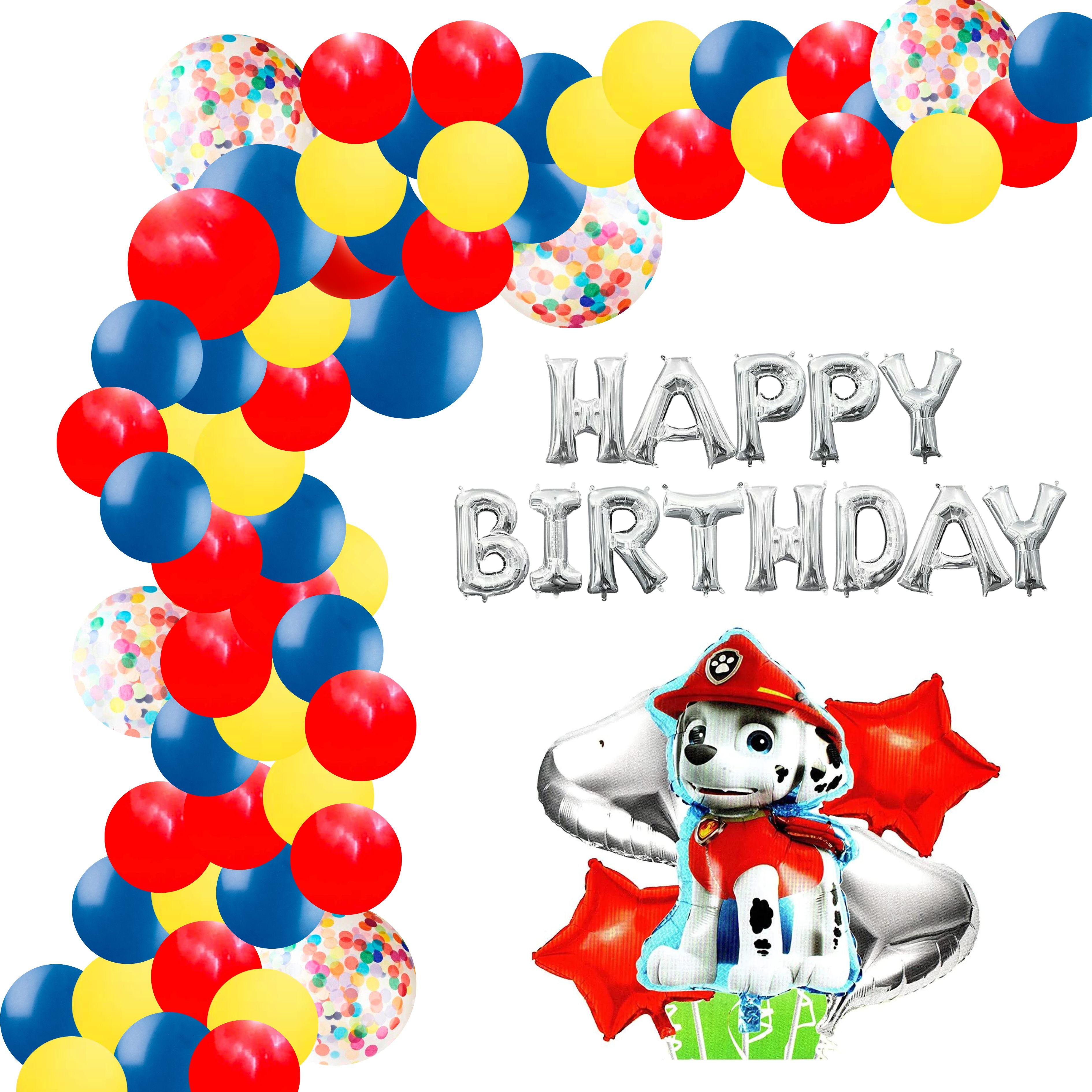 Paw Patrol Theme Birthday - Balloon Decoration DIY Kit (74 Pcs)