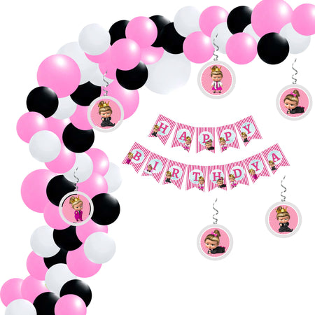 Boss Baby Girl Theme Birthday/Dangler Decoration DIY Kit (70 Pcs)