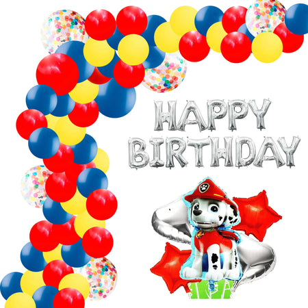 Paw Patrol Theme Birthday - Balloon Decoration DIY Kit (74 Pcs)