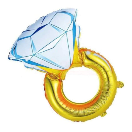 Diamond Ring Foil Balloon for Valentine Balloon, Wedding, Anniversary, Love, Bachelorette Ring Balloon, Bride to Be Balloon, Bridal Shower (33 inches)
