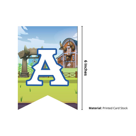 Dino Ranch Theme Happy Birthday Banner (6 Inches/250 GSM Cardstock/Mixcolour/13Pcs)