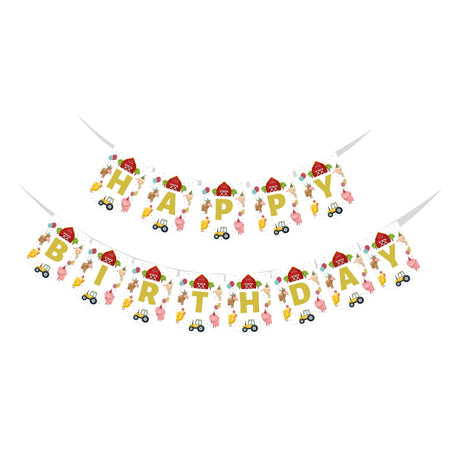 Farm Animals Happy Birthday Banner