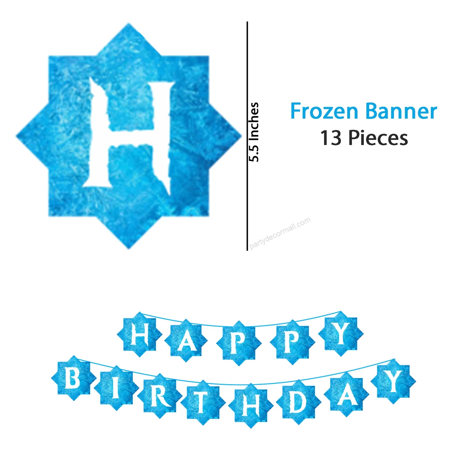 Frozen Wonderland Birthday Party Decorations - Banner,& Cutouts (6 inches/250 GSM Cardstock/Mixcolour/25Pcs)