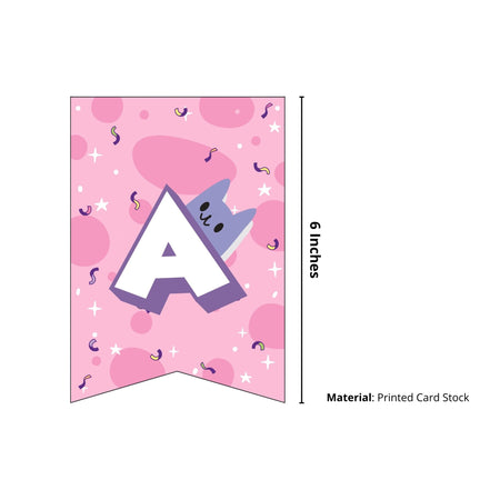 Gabby Doll House Theme Birthday Banner - (6 inches/250 GSM Cardstock/Mixcolour/13Pcs)