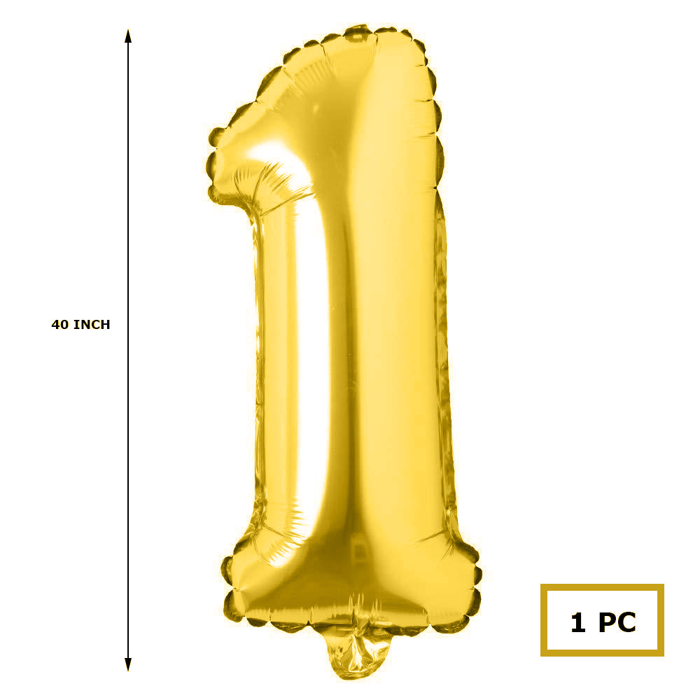 40 inches Number Foil Balloon Gold Number 1