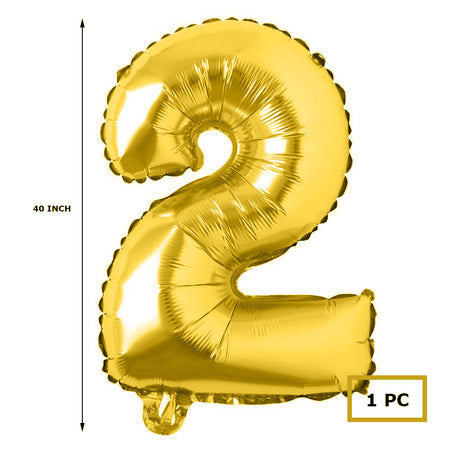 40 inches Number Foil Balloon Gold Number 2