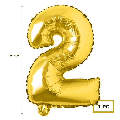 Load image into Gallery viewer, 40 inches Number Foil Balloon Gold Number 2
