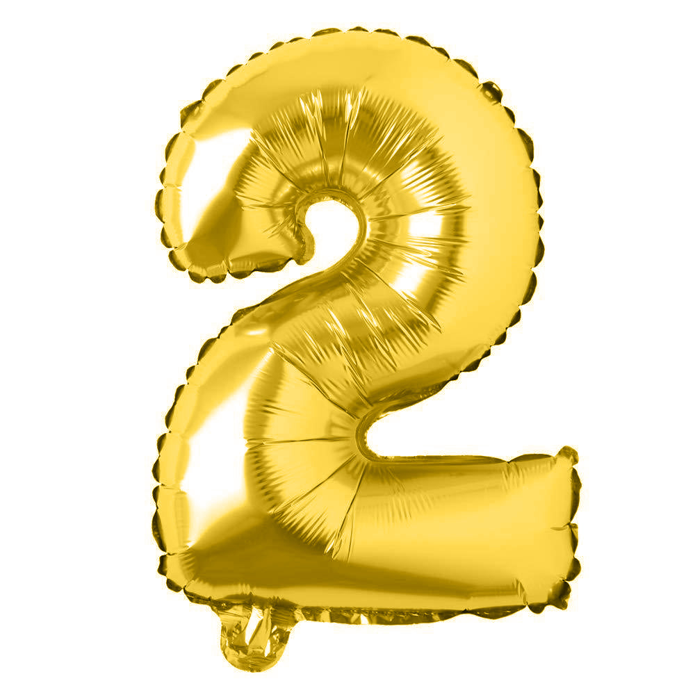40 inches Number Foil Balloon Gold Number 2