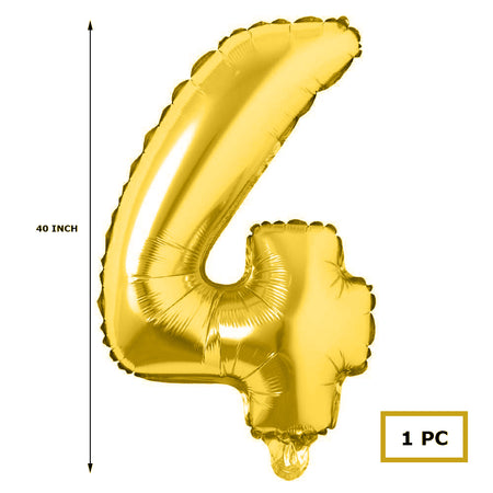 40 inches Number Foil Balloon Gold Number 4