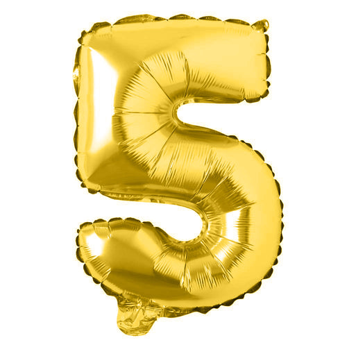 Load image into Gallery viewer, 40 inches Number Foil Balloon Gold Number 5
