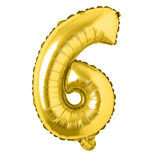 Load image into Gallery viewer, 40 inches Number Foil Balloon Gold Number 6
