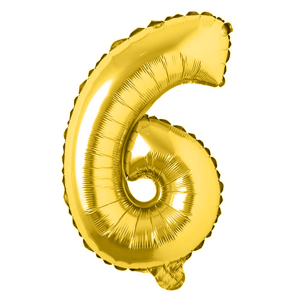 40 inches Number Foil Balloon Gold Number 6