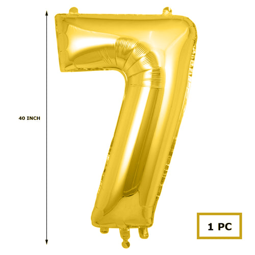 Load image into Gallery viewer, 40 inches Number Foil Balloon Gold Number 7
