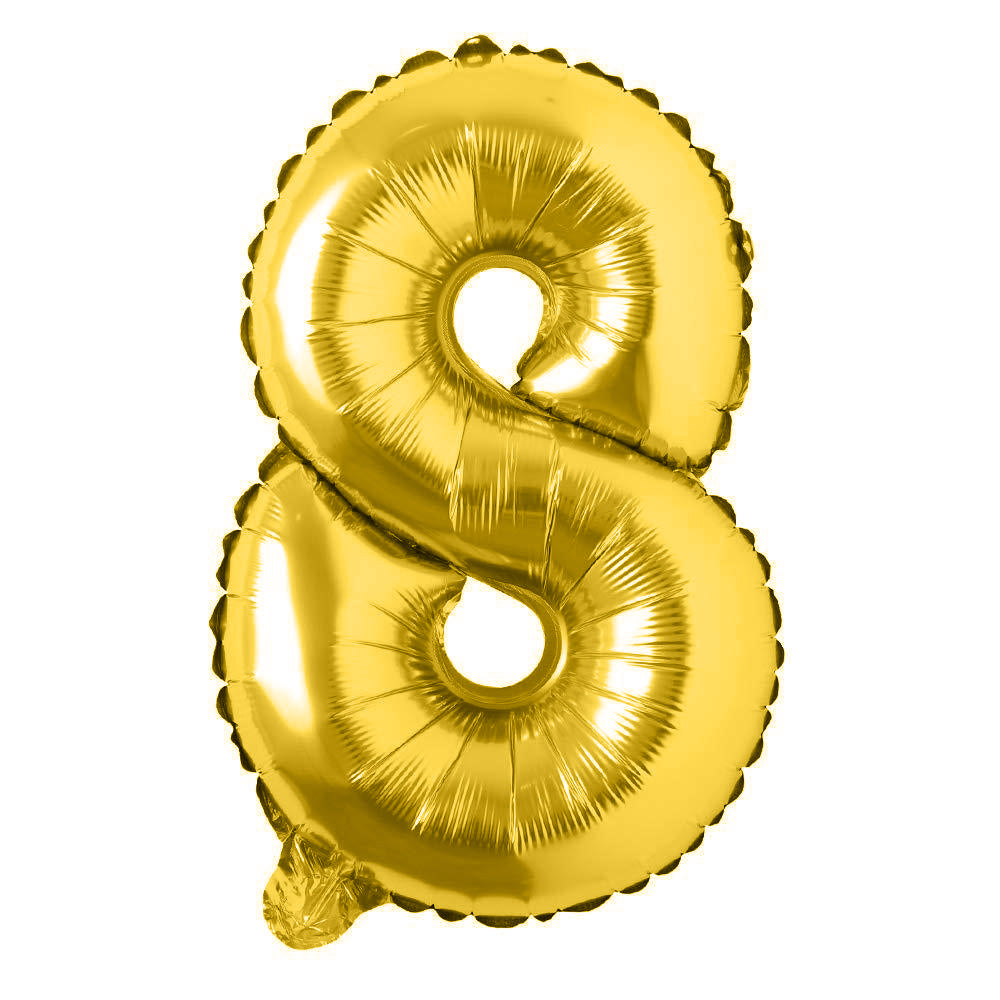 40 inches Number Foil Balloon Gold Number 8