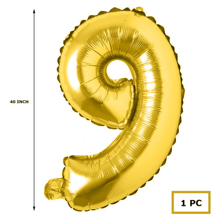 40 inches Number Foil Balloon Gold Number 9