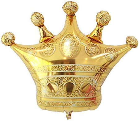 Golden Crown Foil Balloon Happy Birthday Decoration Item Prince Boy King Theme Party Decoration Foil Balloon Princess Queen Theme