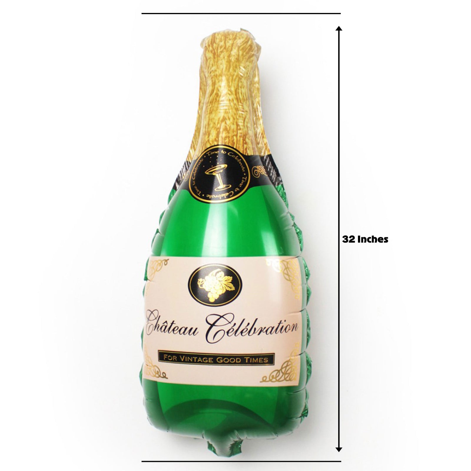 Champagne Bottle Green Foil Balloon for Bachelor’s, Birthdays &amp; Anniversaries Decorations