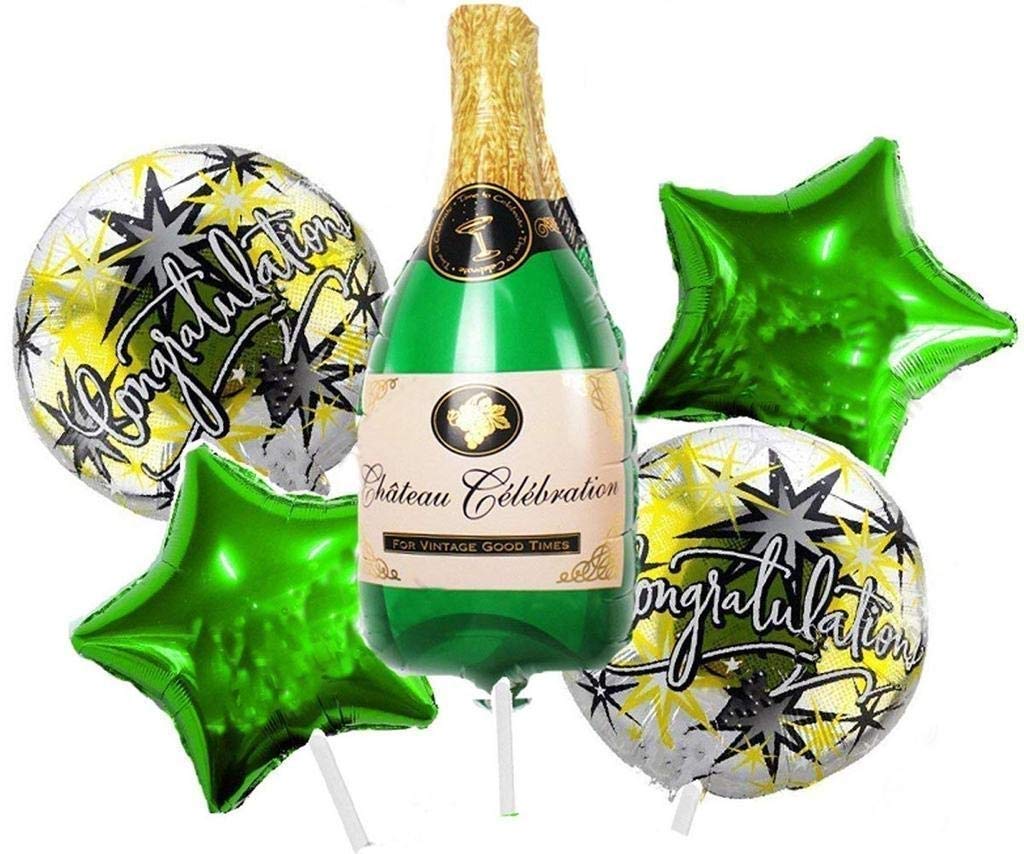 Congratulations foil balloon bouquet wine and congratulations