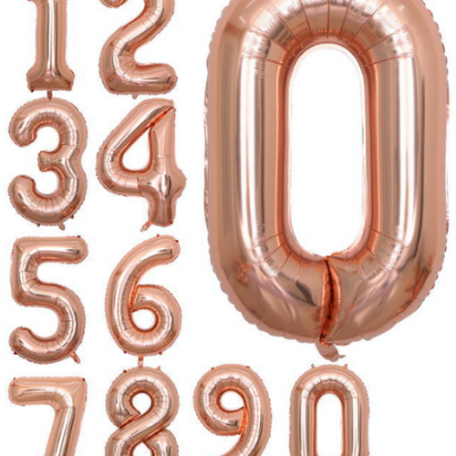 Load image into Gallery viewer, 32 Inches Number Foil Balloon, Rose Gold Color, Number 4
