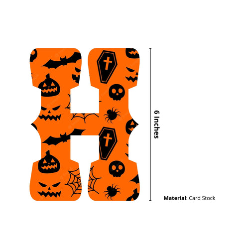 Load image into Gallery viewer, Halloween Banner and Bat ,Spider Cutout - ( 26 Pcs) Material-Cardstock (6 inches/250 GSM Cardstock/Black , Orange)
