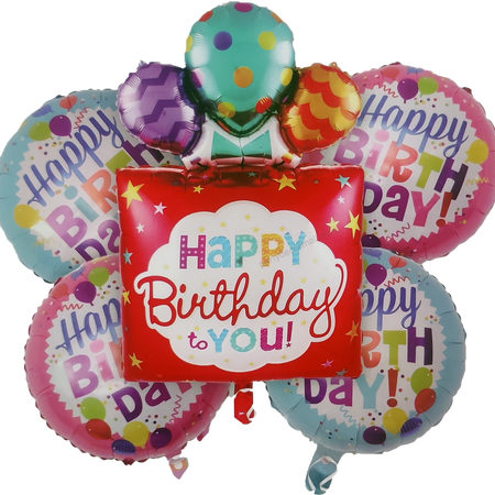 Printed Happy Birthday To you helium quality foil balloon ( pack of 5) Balloon  (Multicolor, Pack of 5)