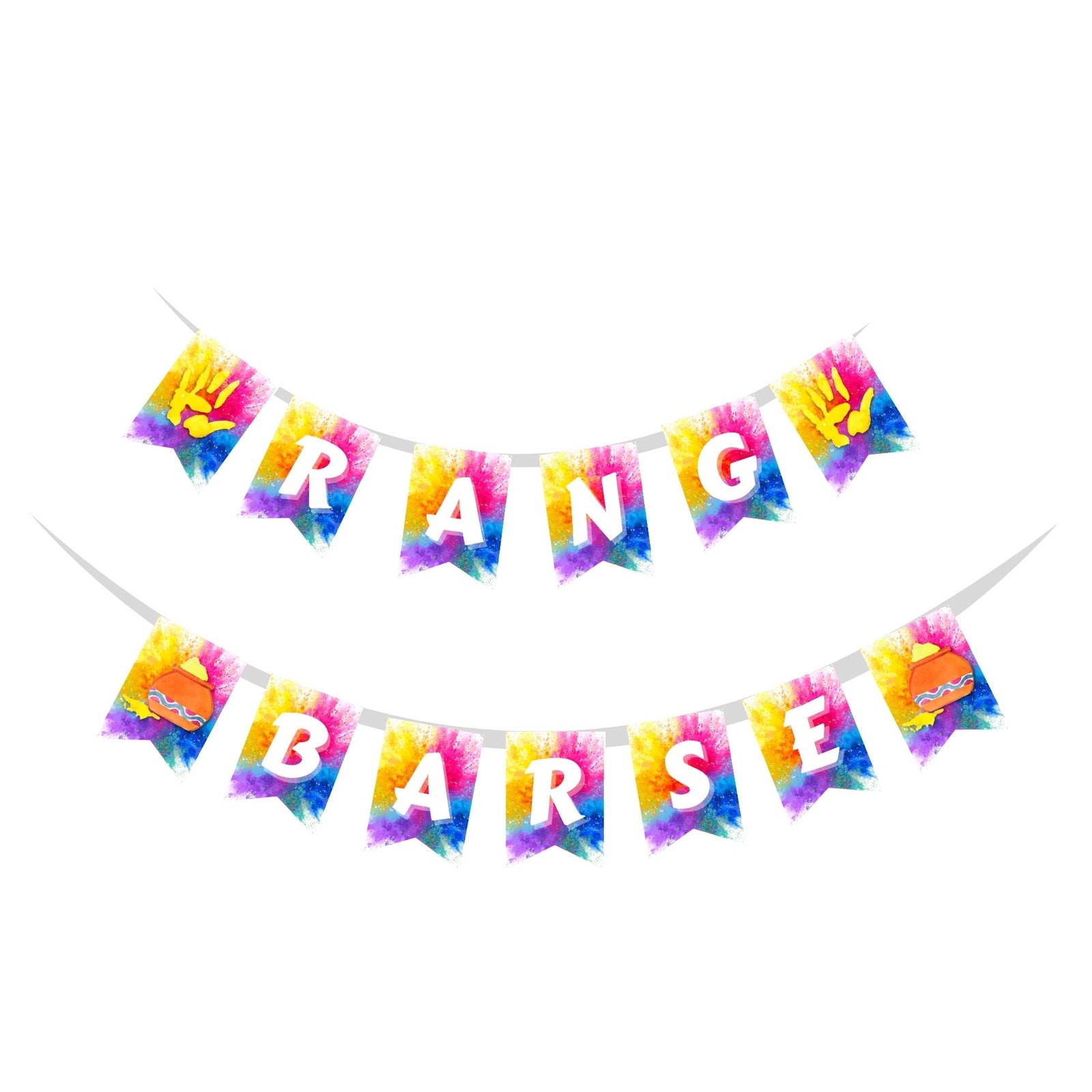 Rang Barse Banner (6 Inches/250 GSM Cardstock/Multicolour/13Pcs)