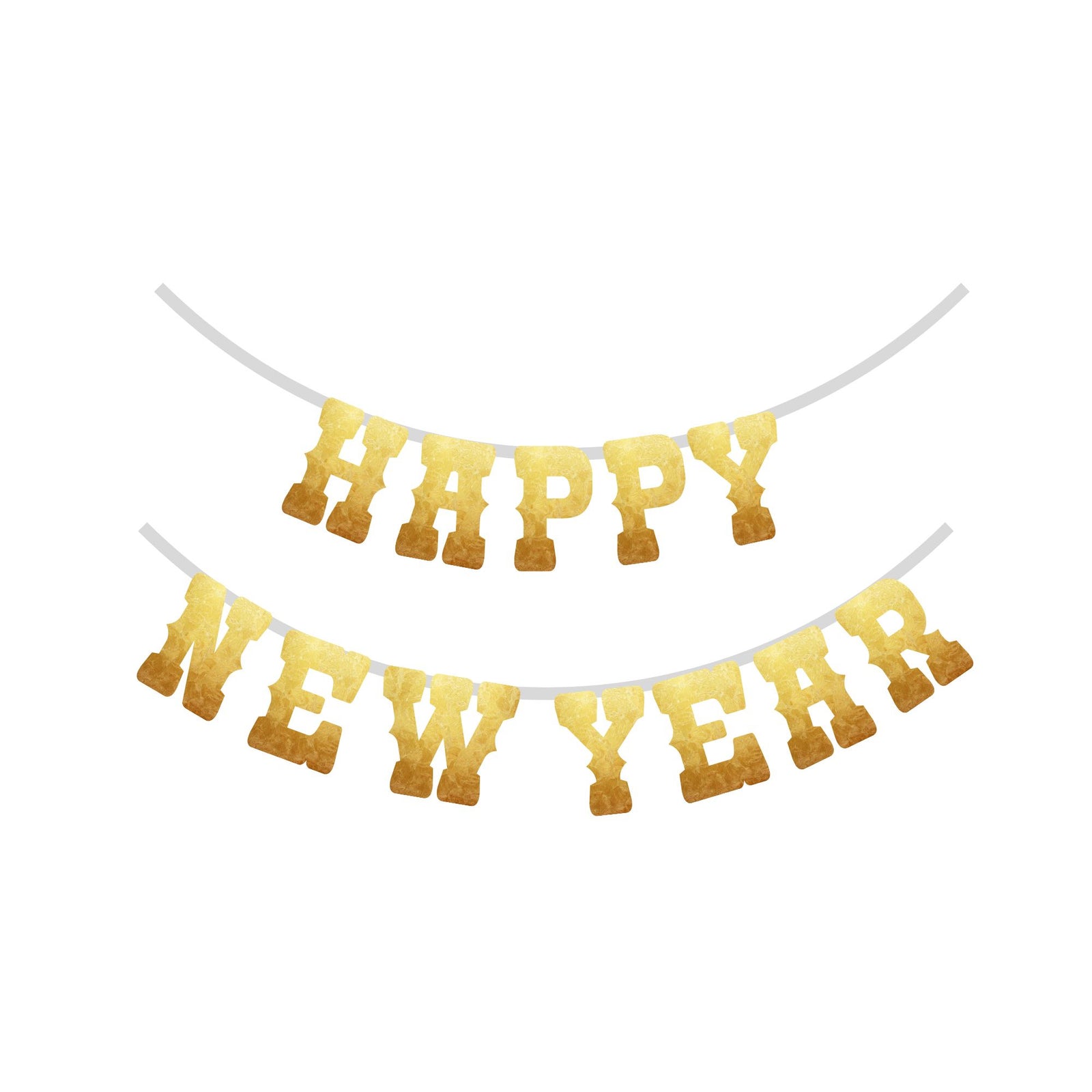 Happy New Year Baner- (6 Inches per card/250 GSM Cardstock/Gold/12)