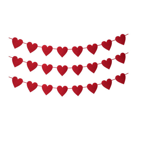 Valentines Day Heart Bunting - (4 Inches/250 GSM Cardstock/Red/24Pcs)