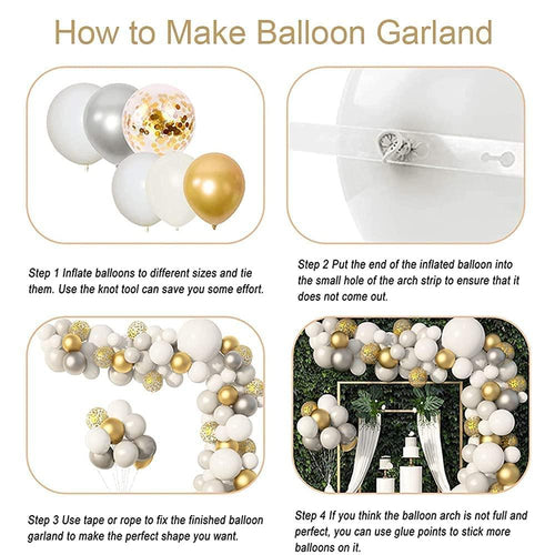Load image into Gallery viewer, 53PCS - Blue, Golden &amp; White Balloon Birthday Decor Kit for Girls.
