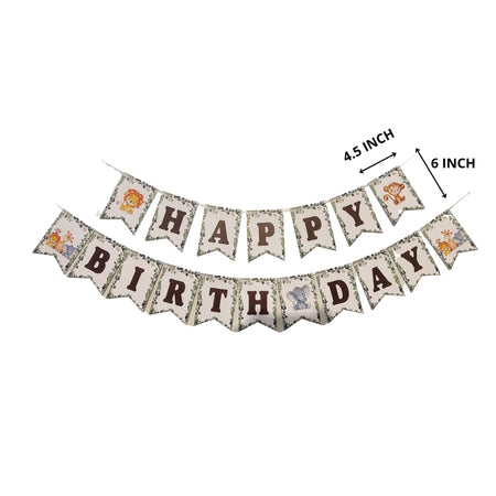 Jungle Theme Birthday Banner (13 Pieces)