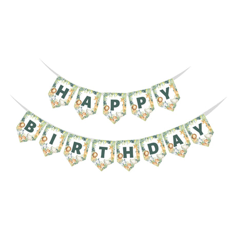 Jungle Happy Birthday Banner