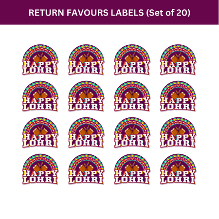 Lohri Gift label/Favour Tags (2.5/250 GSM Cardstock/Multicolor/20)