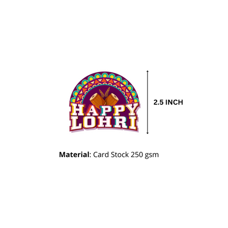 Lohri Gift label/Favour Tags (2.5/250 GSM Cardstock/Multicolor/20)