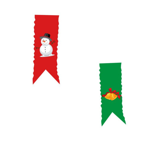 Load image into Gallery viewer, Merry Christmas Bunting Decor- (5 inches card/250 GSM Cardstock/Red, Green, White, Yellow/18 Pcs)

