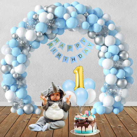 91PCS Complete Birthday Decoration for Girls, Boys Garland Kit With Happy Birthday Banner